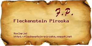 Fleckenstein Piroska névjegykártya